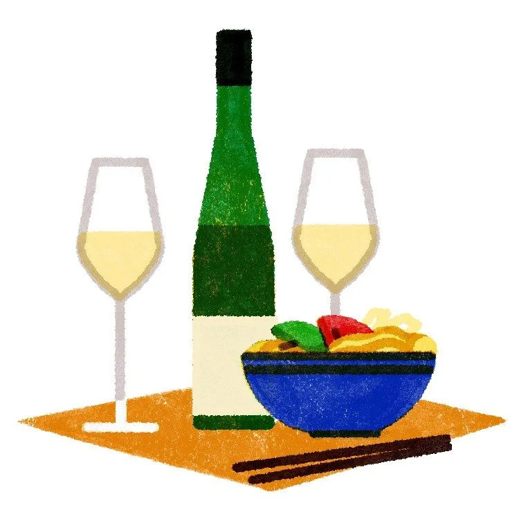 A white riesling pairs particularly well with a fruity salad