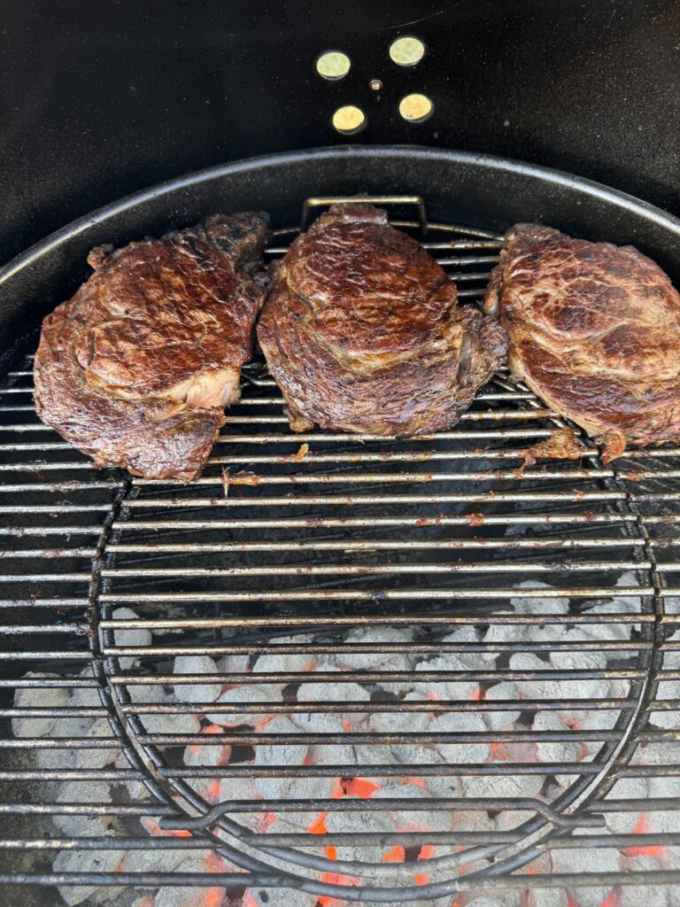 First time cooking steaks on my Master Touch.