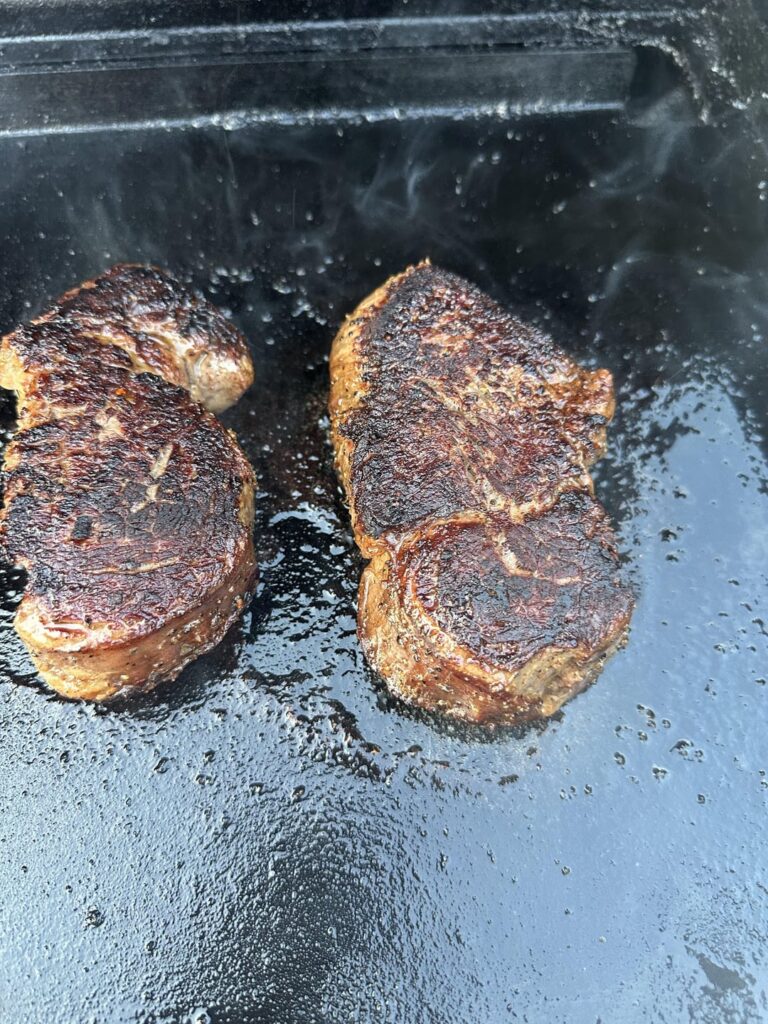 I love the flat top insert. It is absolutely perfect for getting that crust on your steak. Also, this grill is legit my most favorite part of my entire house 😂