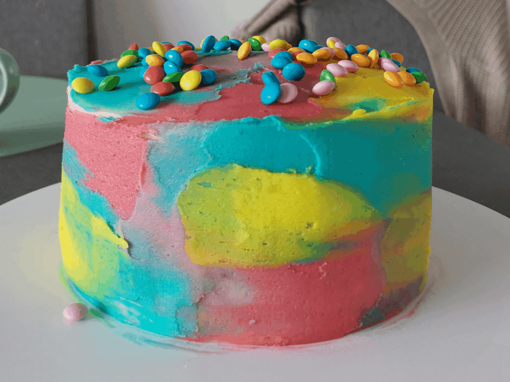 Rainbow vanilla cake