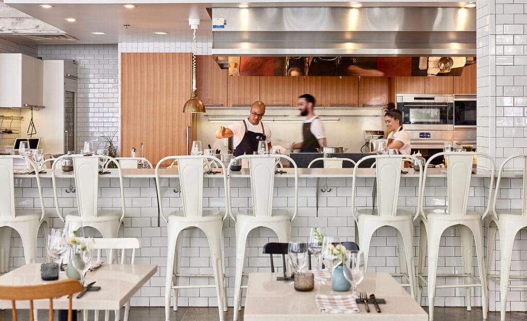 The chef's counter at Heirloom Kitchen in Old Bridge