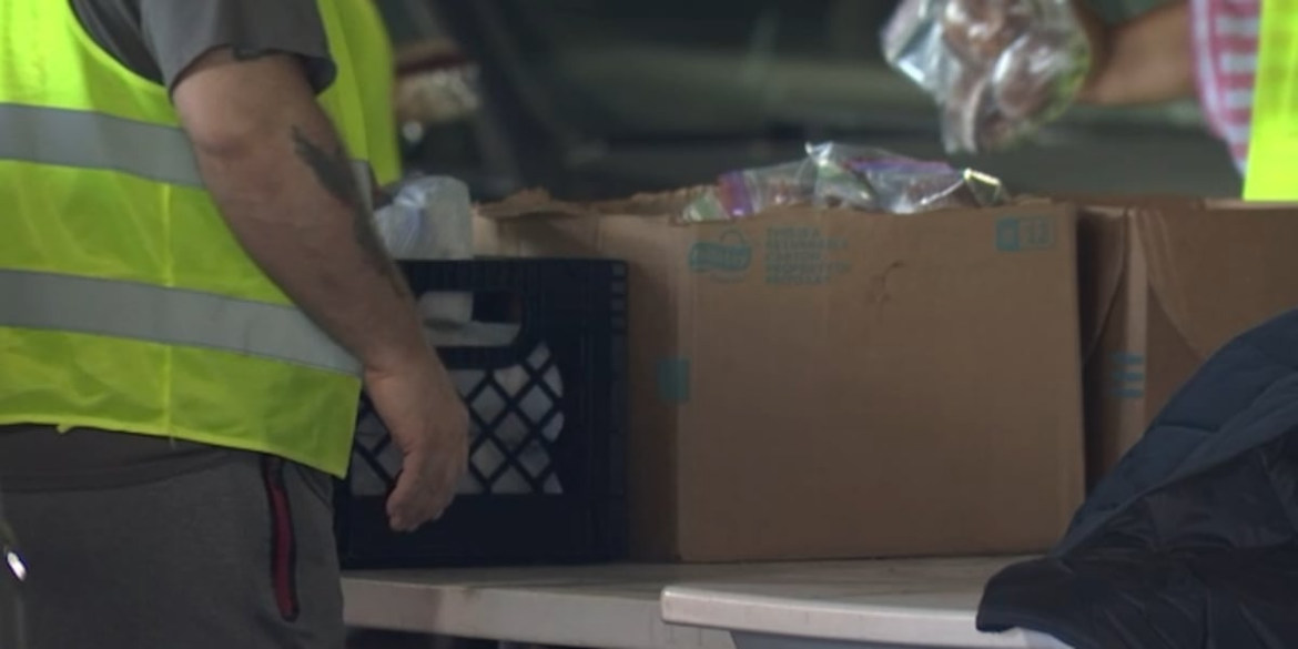 Local hospital hosts drive-thru food pantry