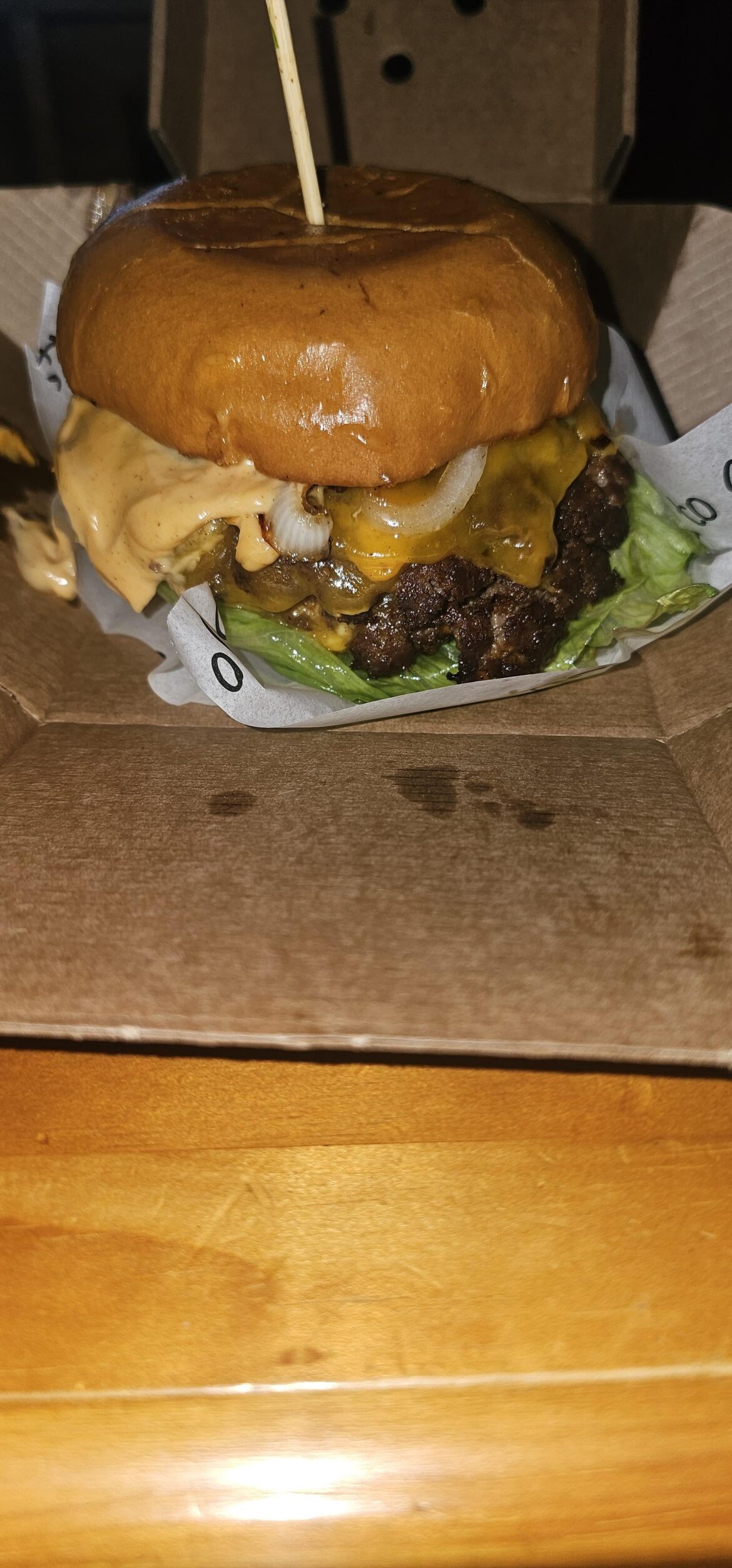 €11 double cheeseburger with the works. 10/10.
