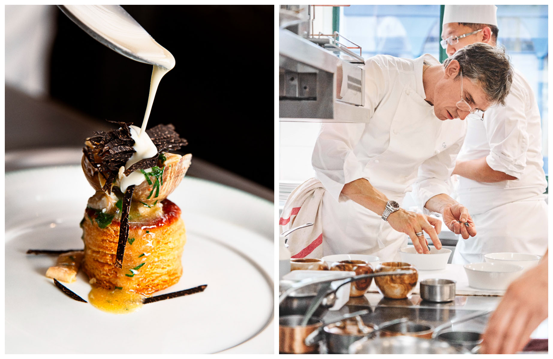 Chef Christophe Pelé in the kitchen of his Two-Star restaurant Le Clarence. © Clemence Losfeld - Richard_Haughton/Le Clarence
