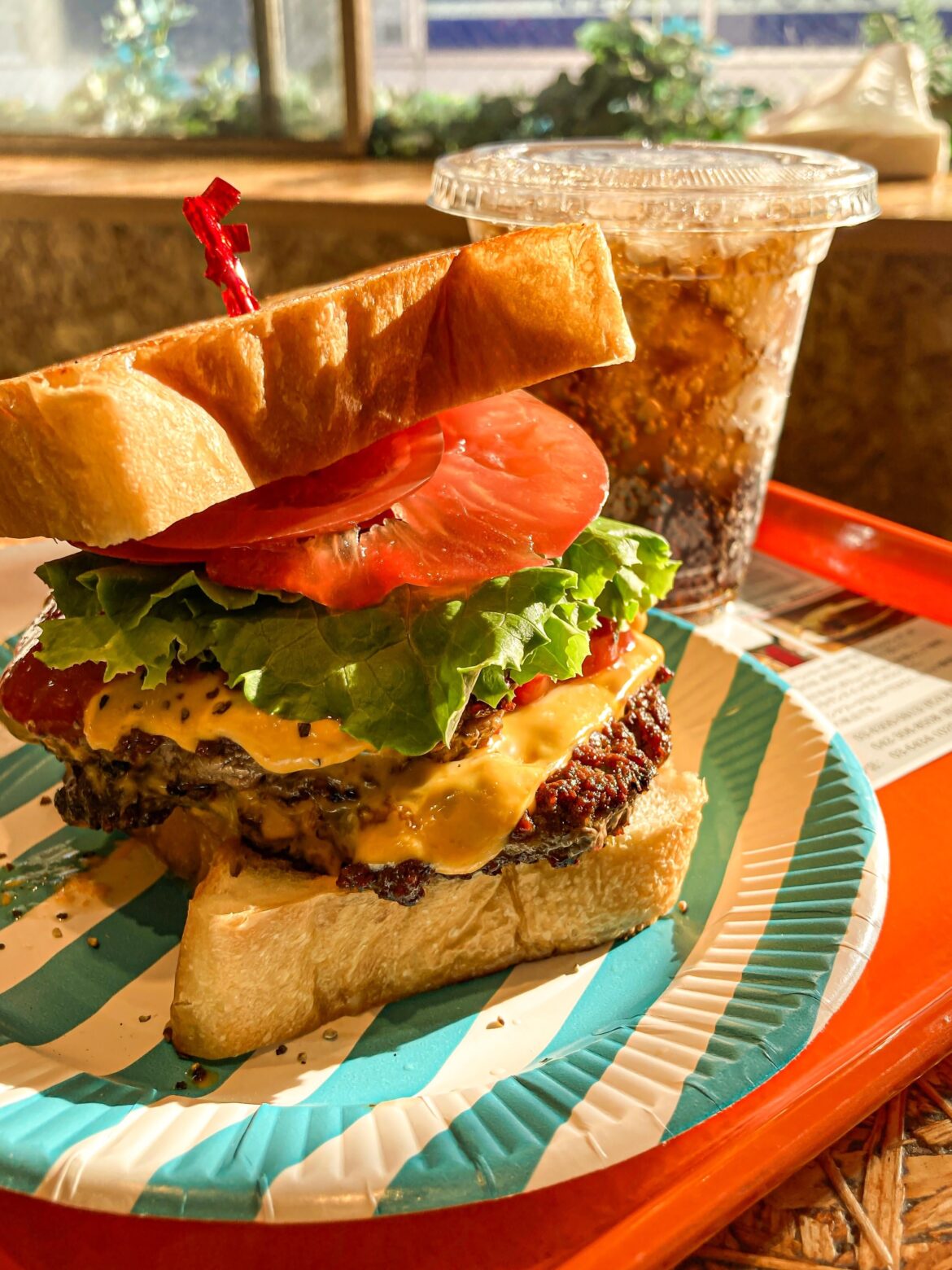 Double Cheeseburger between Toasted Breads