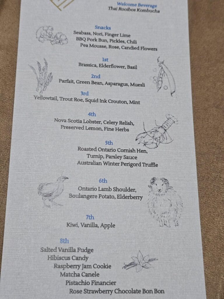 8 course tasting menu Enigma Yorkville 8 course tasting menu Enigma Yorkville