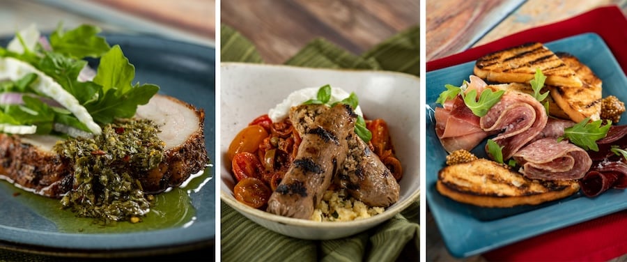 Roasted Porchetta, Grilled IMPOSSIBLE Spicy Sausage and Meat Assorti from Char & Chop at EPCOT Festival of the Holidays