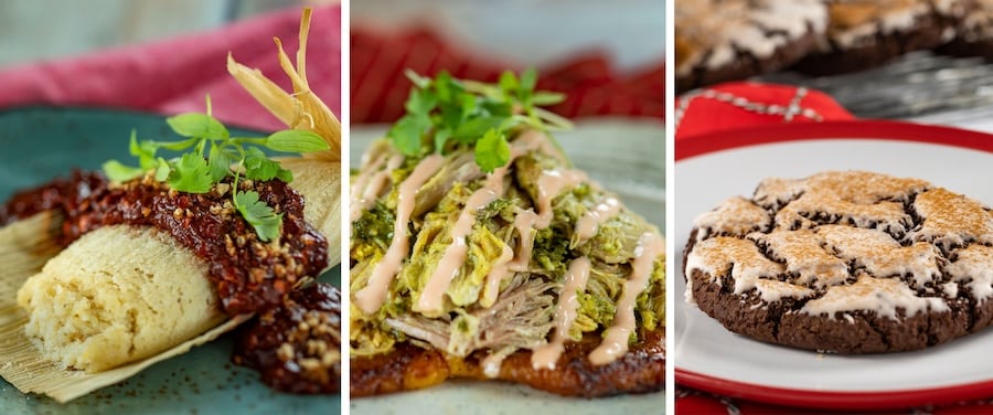 Tamale, Pernil and Spiced Chocolate Cookie from Nochebuena Cocina at EPCOT Festival of the Holidays