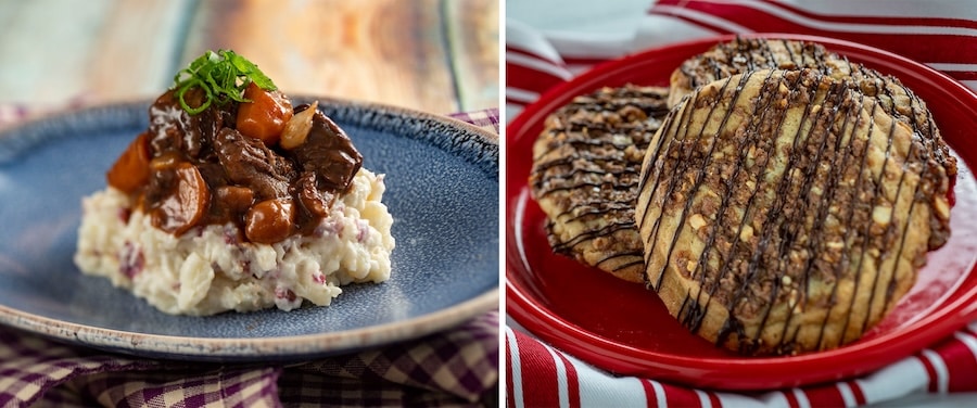 Beef Bourguignon with crushed potatoes and Snickerdoodle Cookie from Yukon Holiday Kitchen at EPCOT Festival of the Holidays
