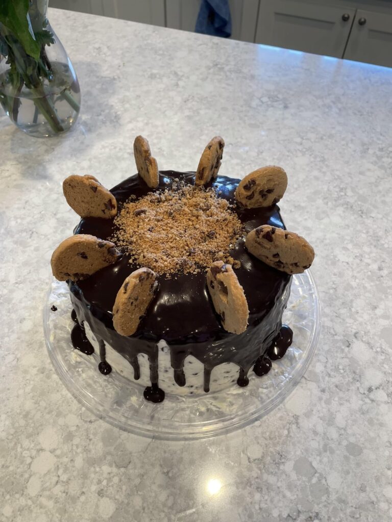Not super professional, but I’m proud of this chocolate chip cake