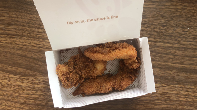 Order of three Chick-fil-A Chick-n-Strips in a box