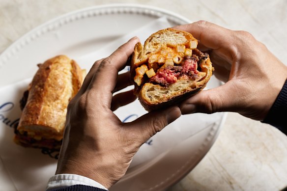 Loulou’s lunch-special steak frites encased in a baguette.
