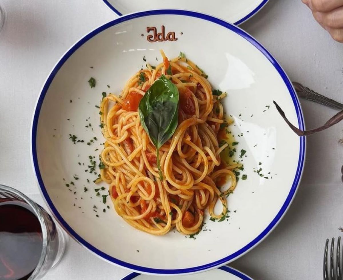A plate of pasta at Ida Italian restaurant