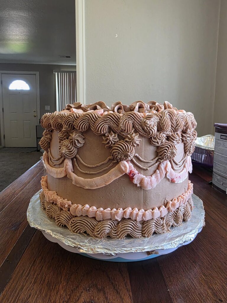 This was my first time decorating a cake im proud