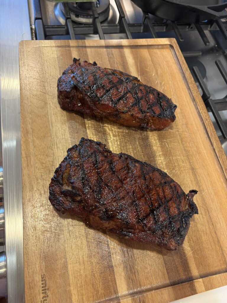 Reverse sear on the searwood