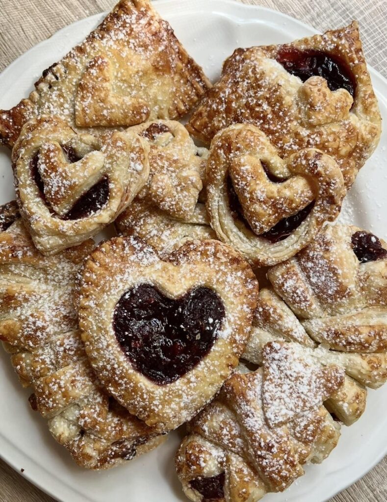 First time making puff pastries! With cherry filling 🍒