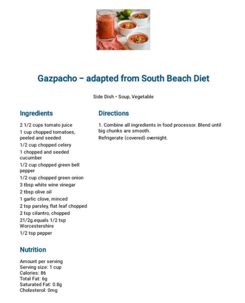 Gazpacho because its hot outside