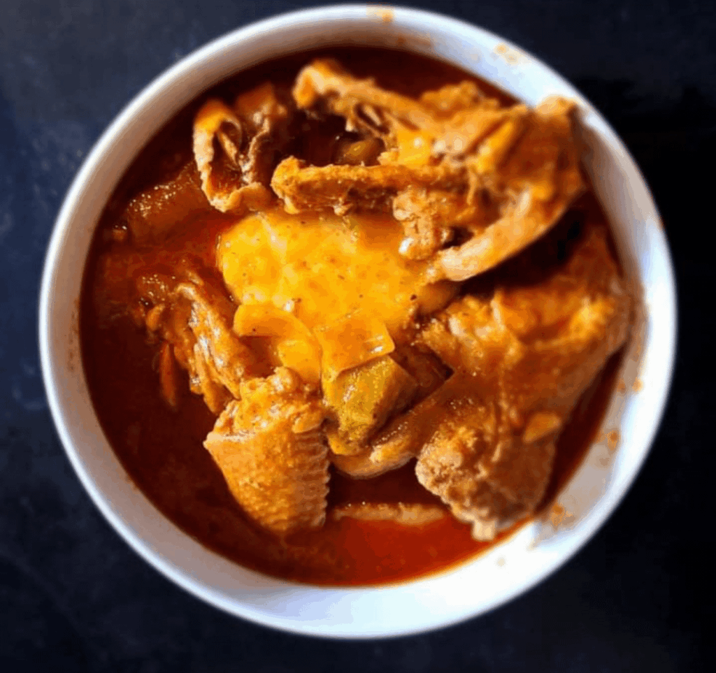 Fufu (Pounded Boiled Cassava) with Chicken Soup ~ Accra, Ghana