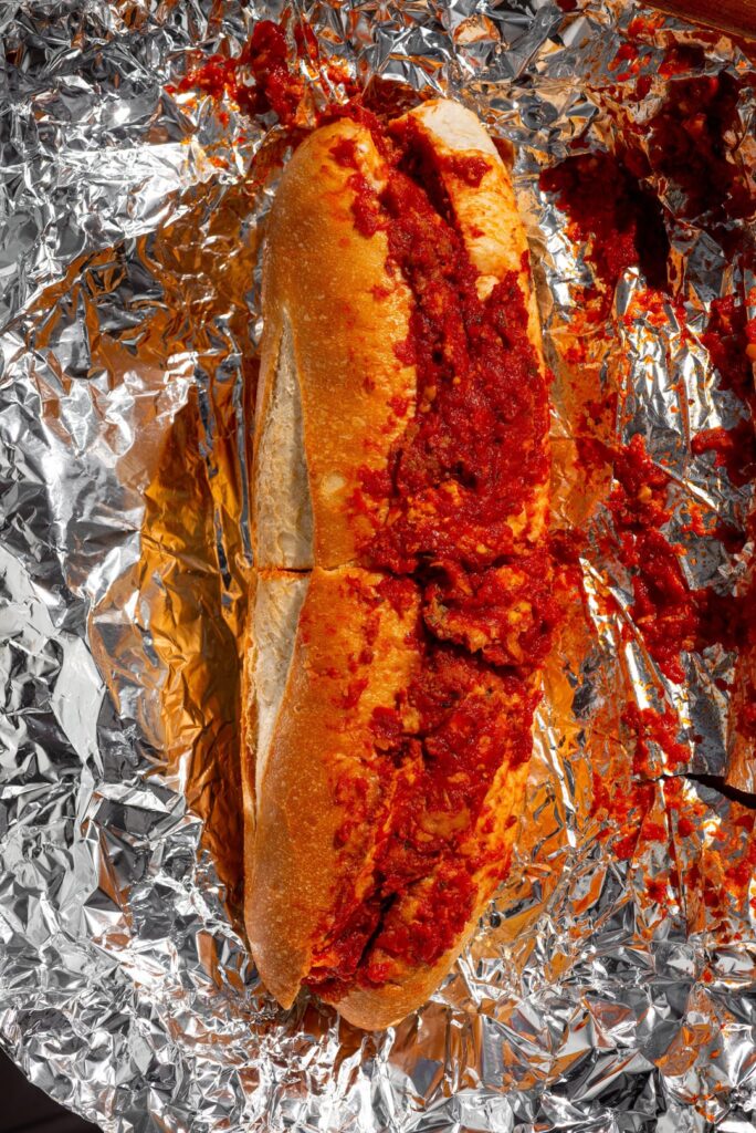 Chicken and eggplant parm  from Sorriso’s NYC. One of my favorite sandwiches ever! It’s one of those the messier the better sandwiches