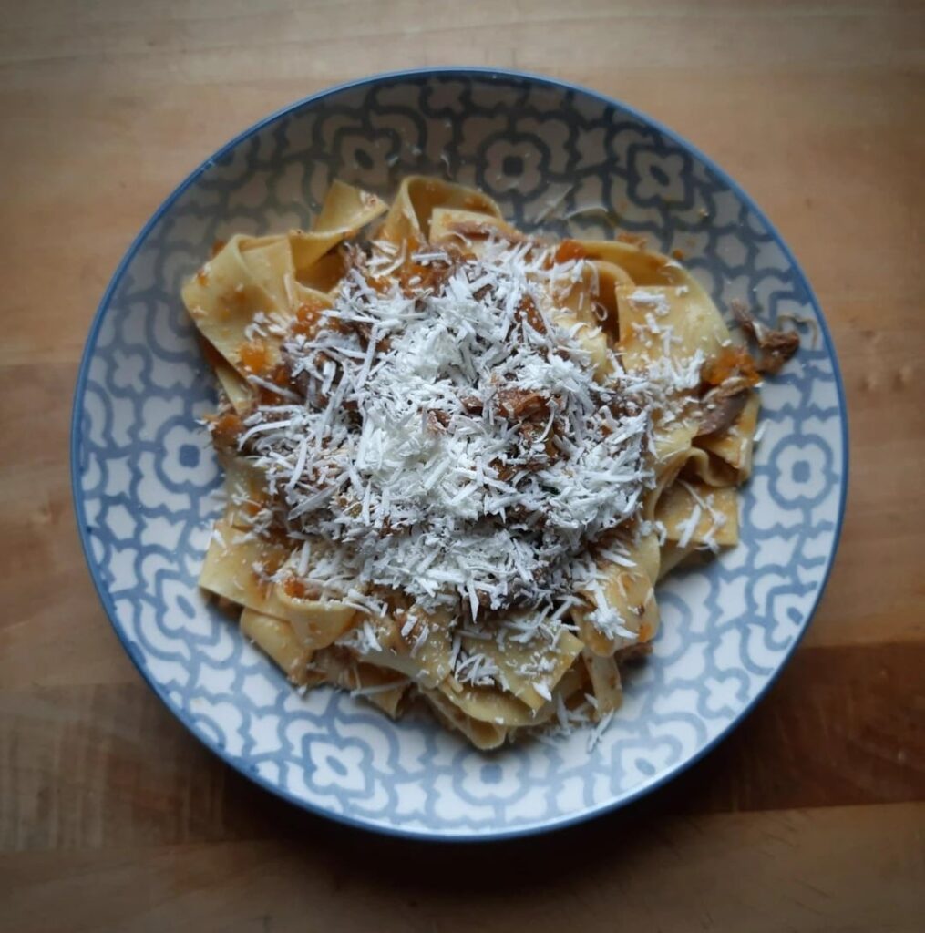 Made some fresh pappardelle al ragú d’anatra (duck meat ragú)