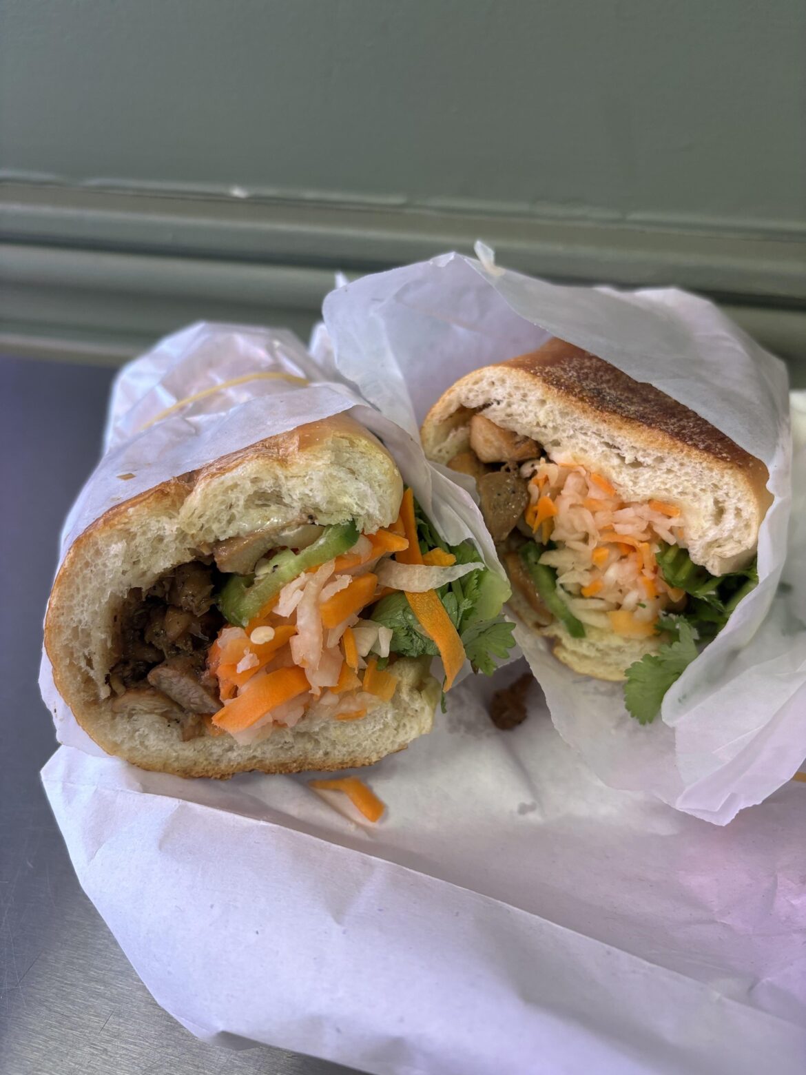 Chicken lemongrass bahn mi from Saigon Vietnamese Sandwiches on Broome. One of the best bahn mi's I'v ever had