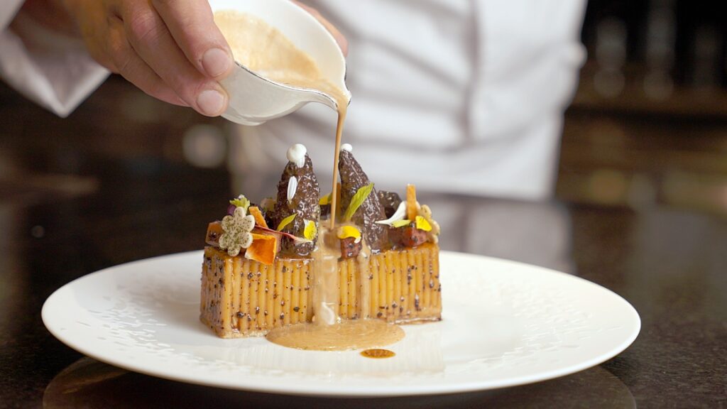 Chef Florian Stein’s Nostalgic French Creation with Standing Spaghetti at La Maison 1888 Chef Florian Stein’s Nostalgic French Creation with Standing Spaghetti at La Maison 1888