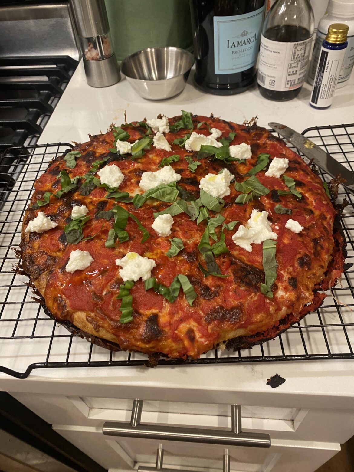 my first focaccia pizza!