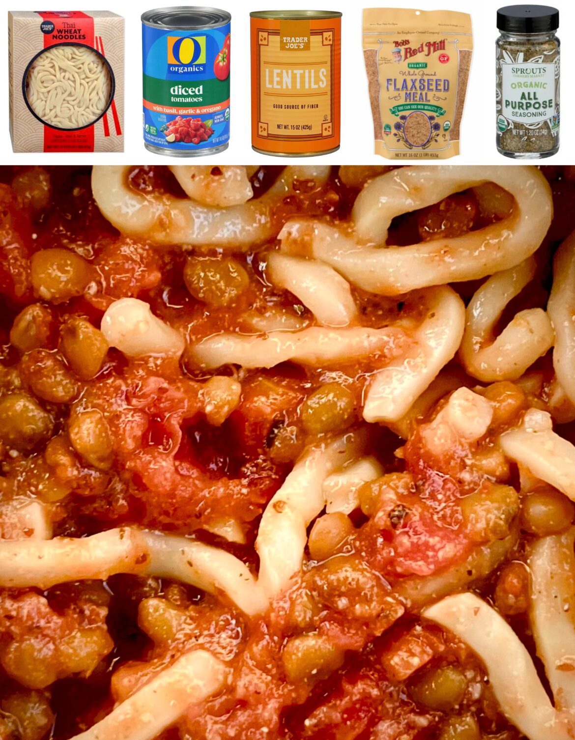 Basil, Garlic & Oregano Noodles With Lentils