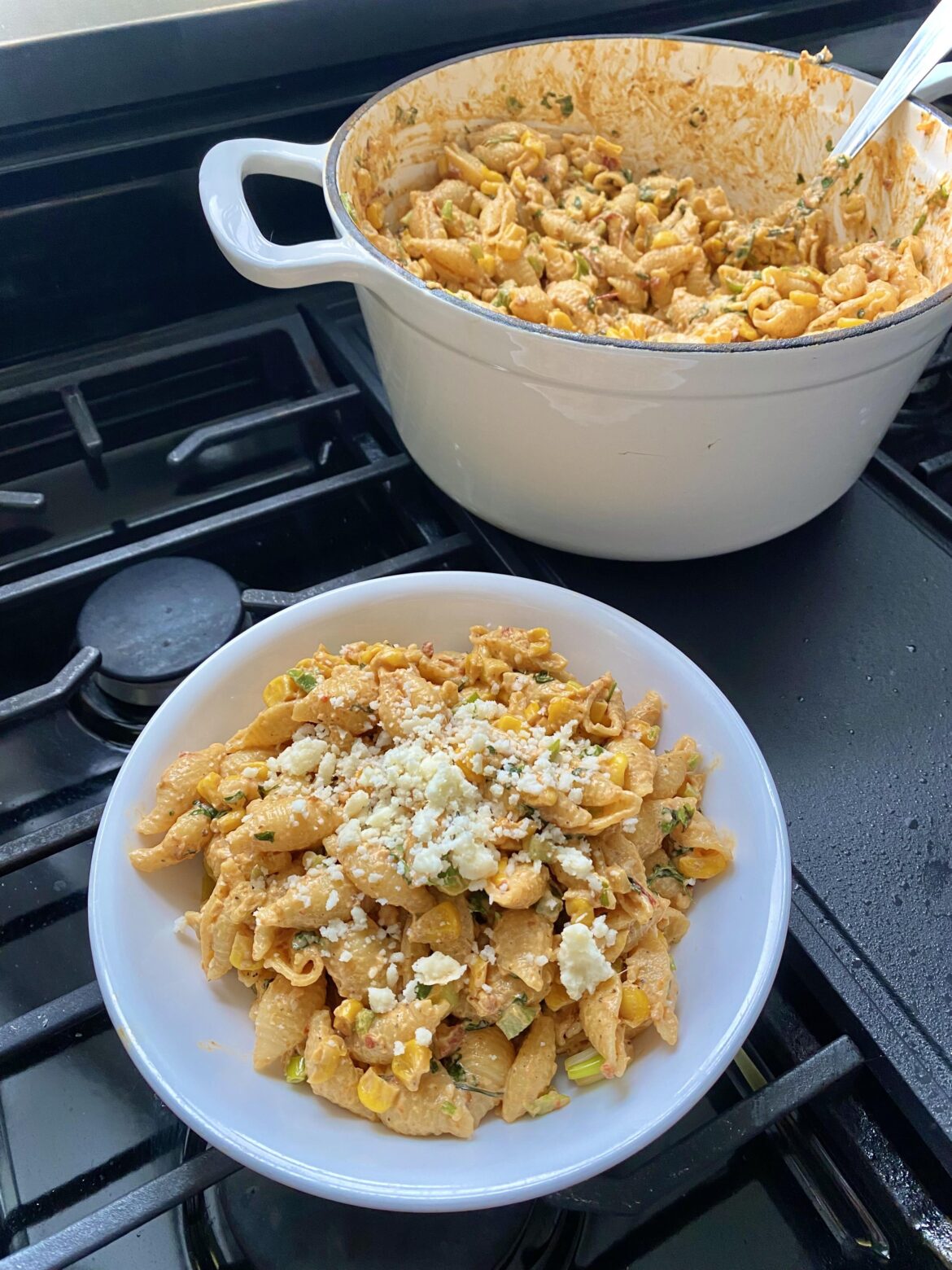 Mexican street corn pasta salad 🌽