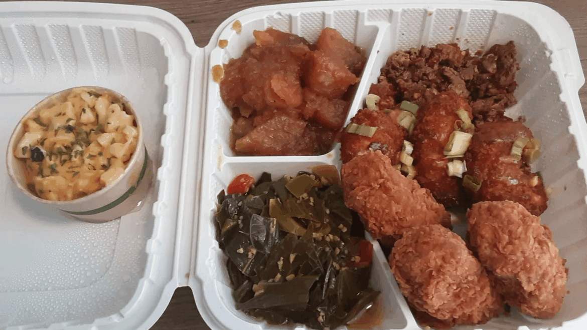 Soul Food Combo Plate from Vegan Mob in San Bruno, CA