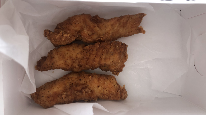 Order of three KFC Original Recipe Tenders in a white container
