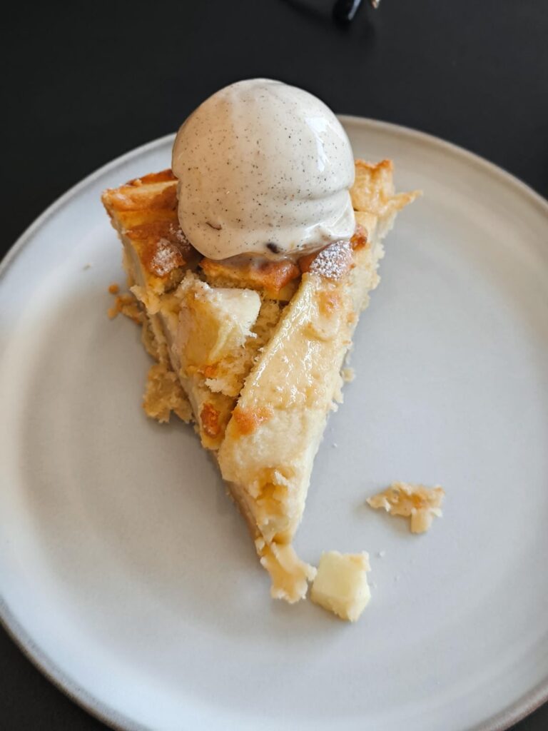 Coffee & Caramelized Almond Ice Cream with homemade Apple Charlotte Coffee & Caramelized Almond Ice Cream with homemade Apple Charlotte