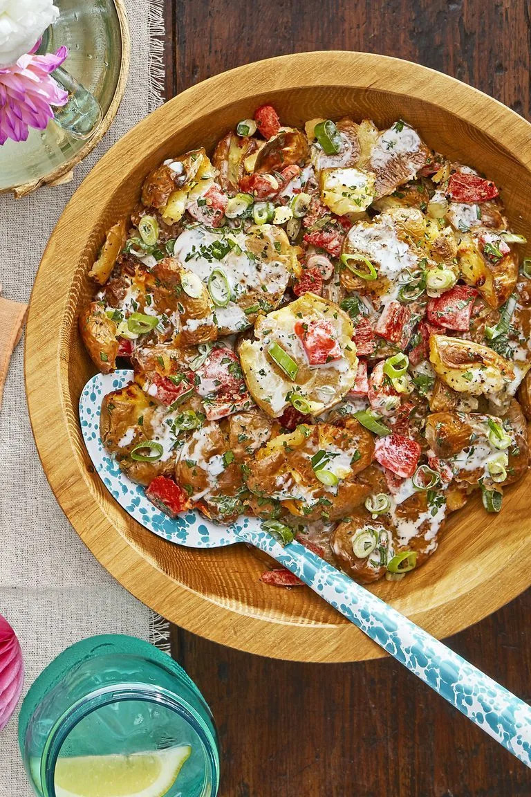 smashed buttermilk potato salad