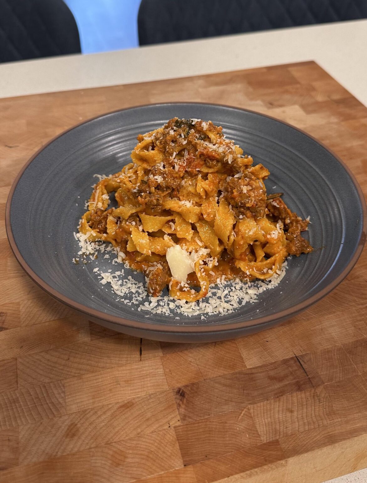 Homemade red wine bolognese made w/ ground waygu