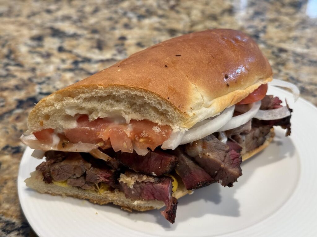 Brisket on Jimmy John’s day old bread
