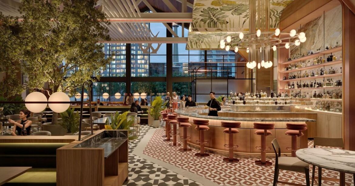 Queens Harbour will have a large retractable rooftop with waterfront views