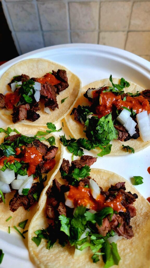Simple carne asada tacos
