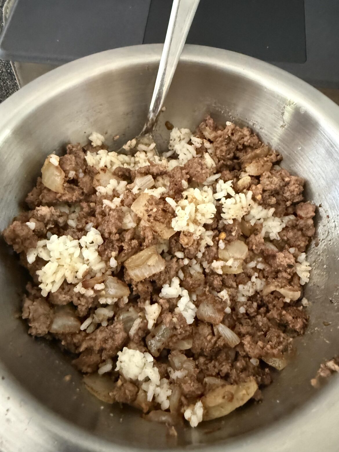 Opossum meat with liver and onions