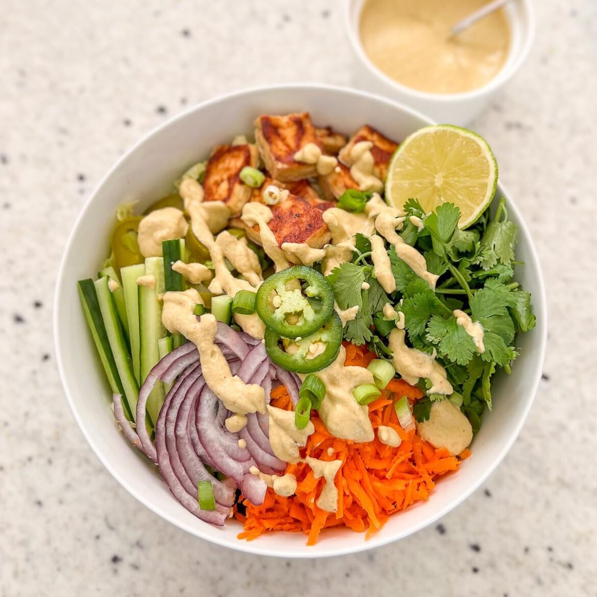 Tofu Banh Mi Salad 🌶️ (oil-free, GF)