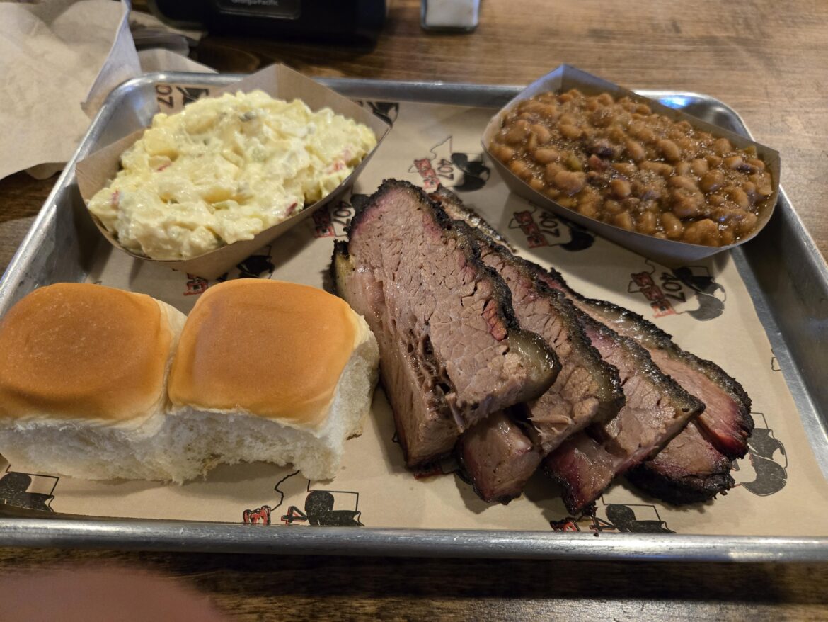 407 BBQ Argyle Texas. $21.99 but free unlimited drinks(soda/tea)