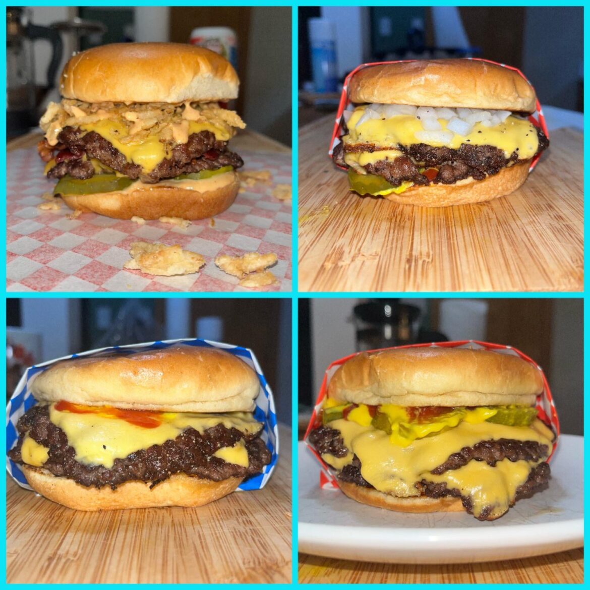 Collage of burgers