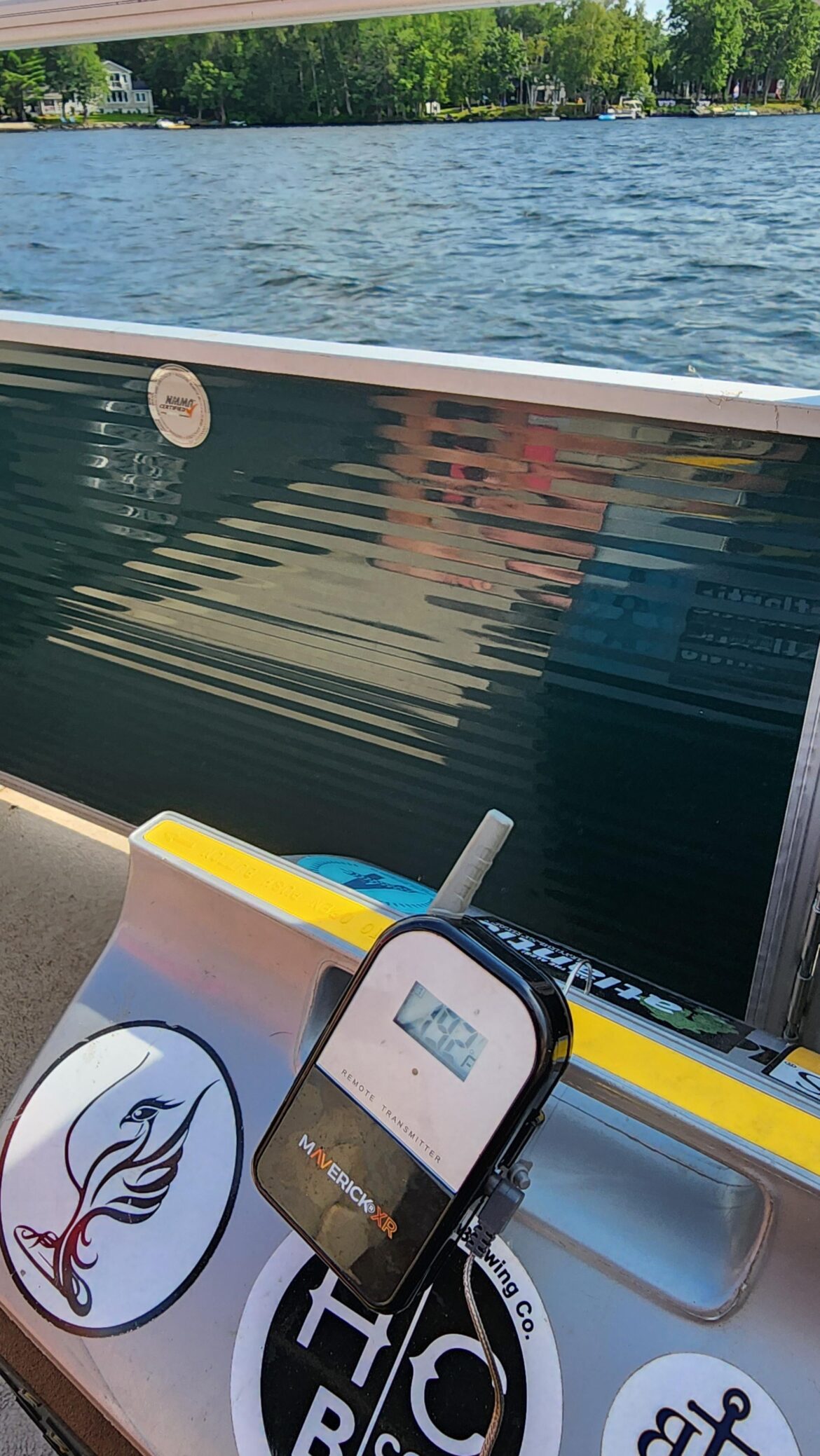 Brisket's first boat ride.