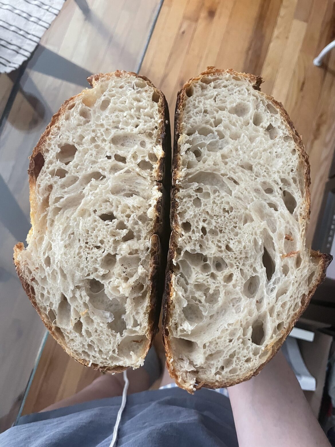 Happy with my crumb, but too chewy?