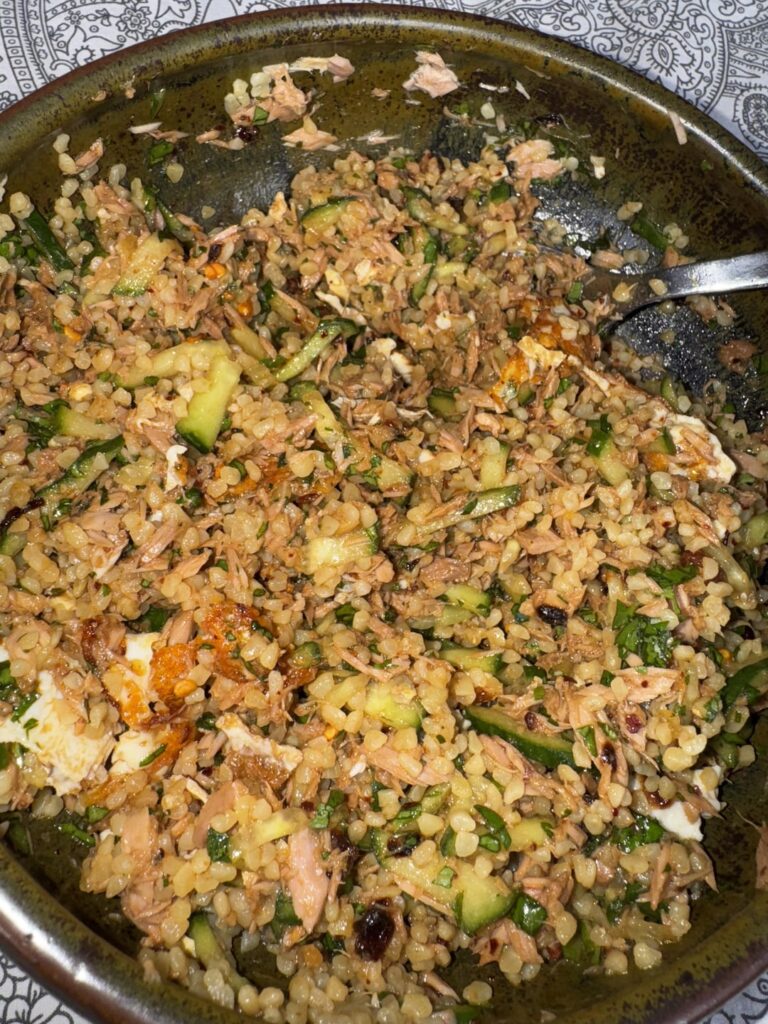 “Asian” Tabbouleh | 512 cal, 38g protein, 18g carb