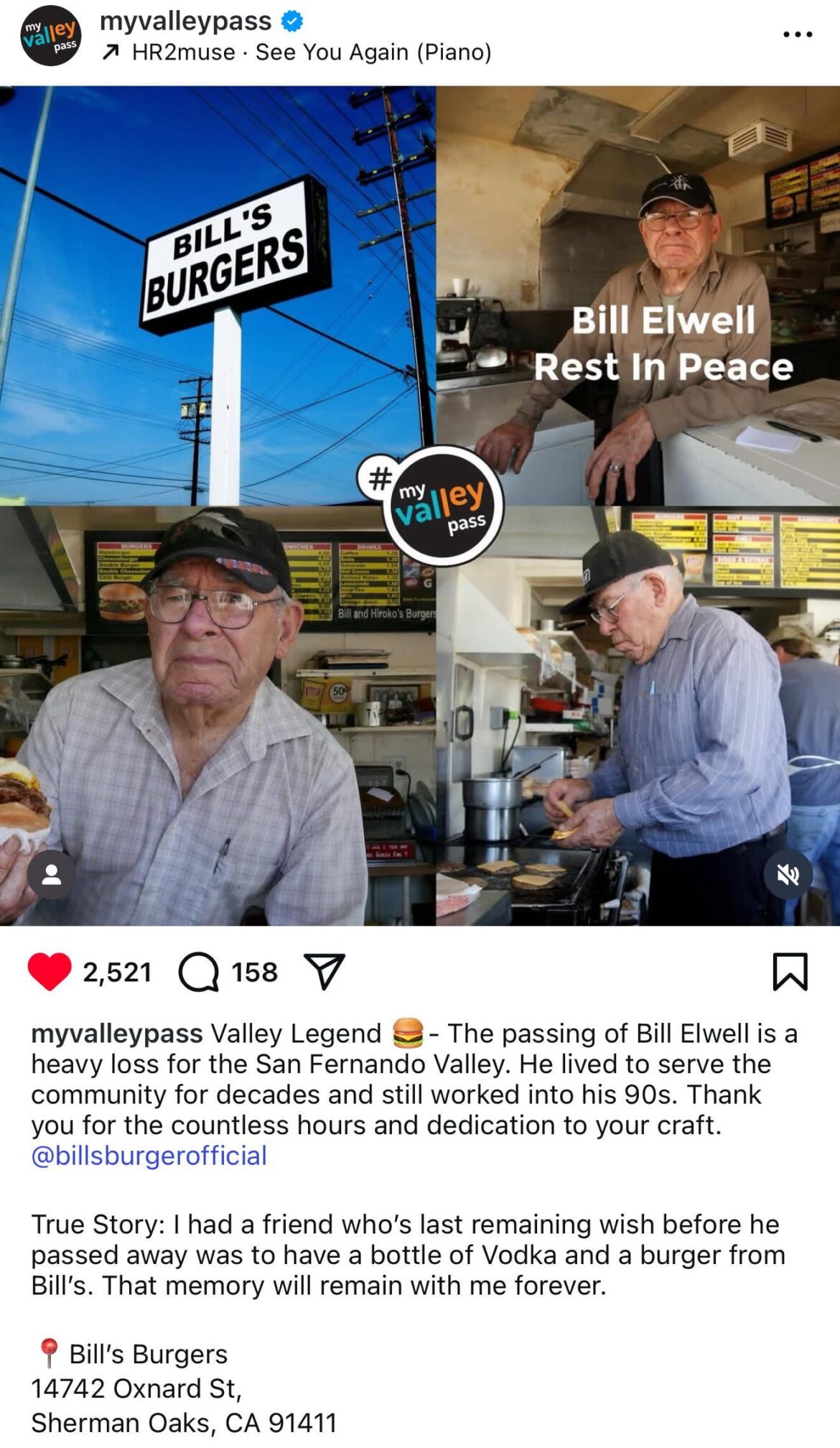 RIP to the Founder of Bill's, but if you're in the SFV, this is a must-go place for burgers. (cash only)