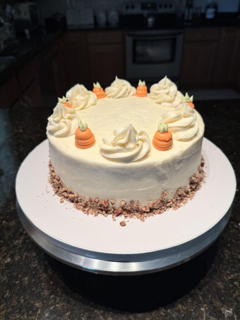 Carrot cakes w/ brown butter cream cheese frosting 🥹🥕