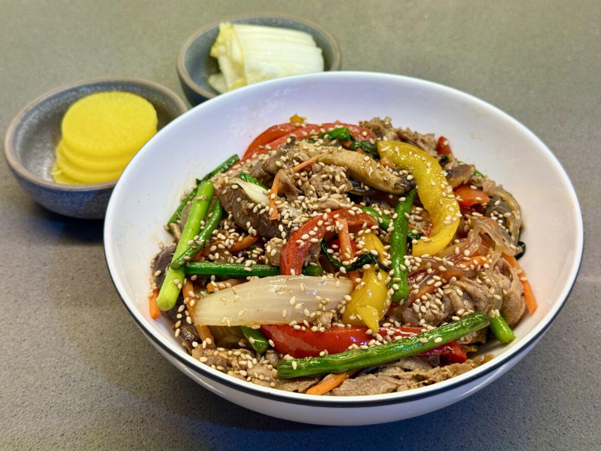 My second go at japchae this evening…