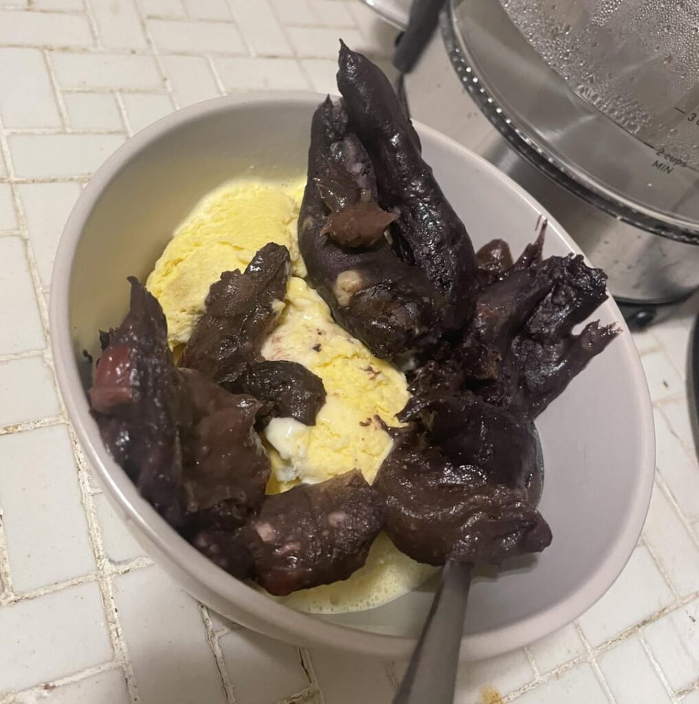 The dessert my brother made himself last night…