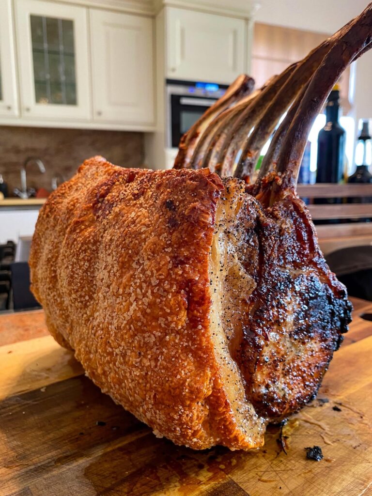 Duke of Berkshire rib roast with perfect crackling. Duke of Berkshire rib roast with perfect crackling.