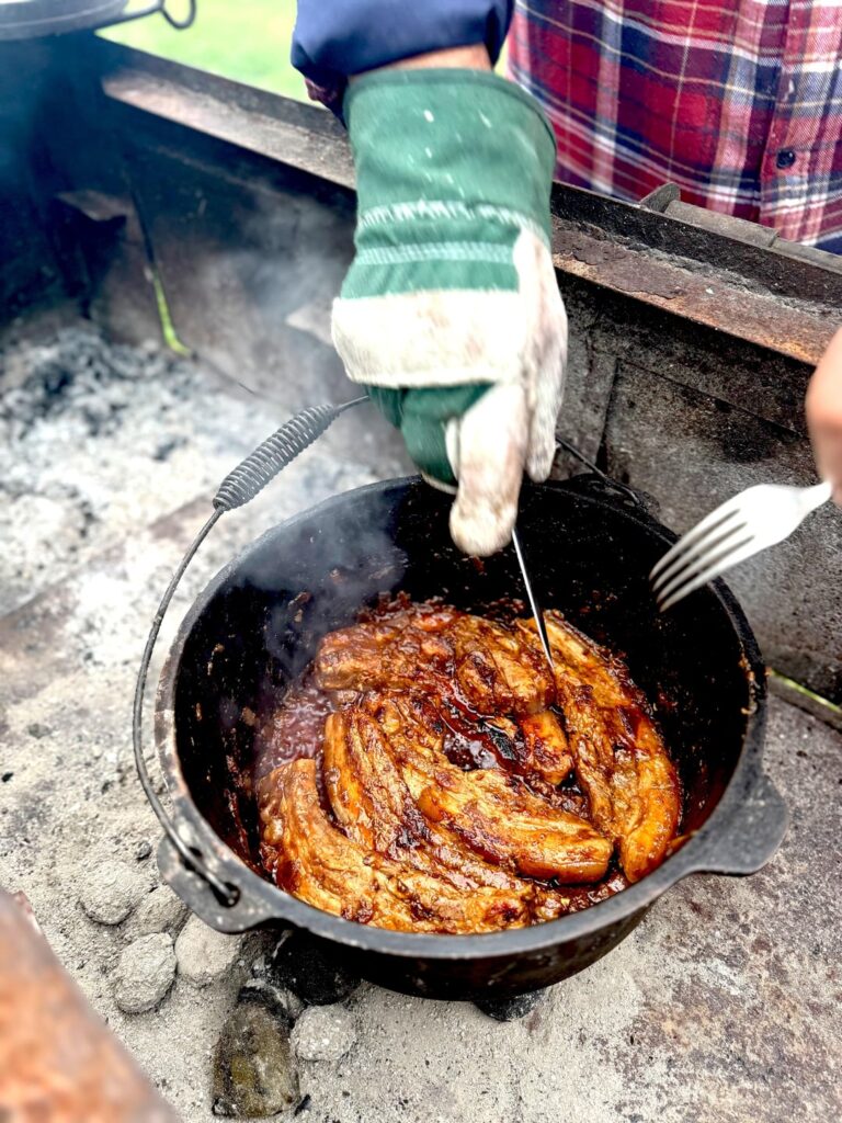 Spicy pork belly cooked by the sea. Spicy pork belly cooked by the sea.